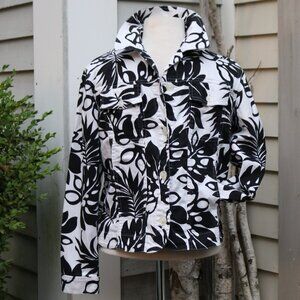 Coldwater Creek Black and White Jean Jacket